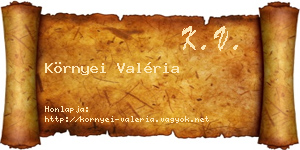 Környei Valéria névjegykártya