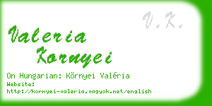 valeria kornyei business card